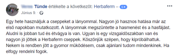 Facebook v&eacute;lem&eacute;ny Herbaferm