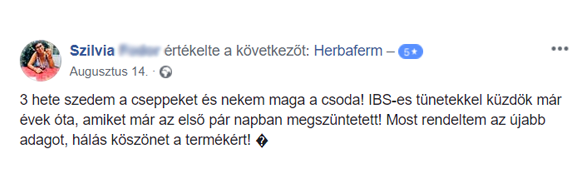 Facebook v&eacute;lem&eacute;ny Herbaferm