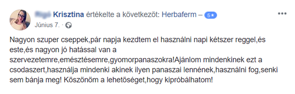 Facebook v&eacute;lem&eacute;ny Herbaferm
